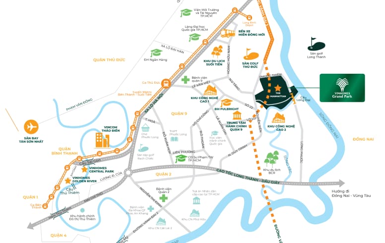 Với tuyến metro số 1, từ Vinhomes Grand Park đến Quận 1 chỉ mất khoảng 15 phút